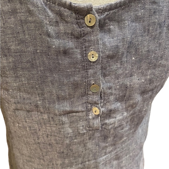 Artisan NY pullover sleeveless linen lagenlook minimalist blue dress extra small - Picture 4 of 11